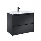 Roca Alpine zestaw łazienkowy 80 cm umywalka z szafką czarny mat A852014532