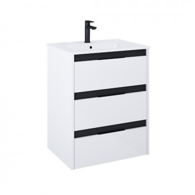 Roca Alpine zestaw łazienkowy 60 cm umywalka z szafką biały połysk A852015606