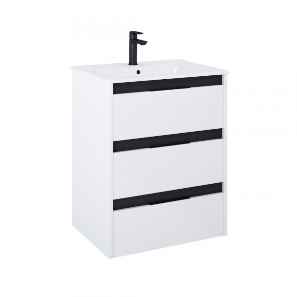 Roca Alpine zestaw łazienkowy 60 cm umywalka z szafką biały połysk A852015606