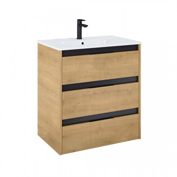 Roca Alpine zestaw łazienkowy 70 cm umywalka z szafką jasny dąb A852016464