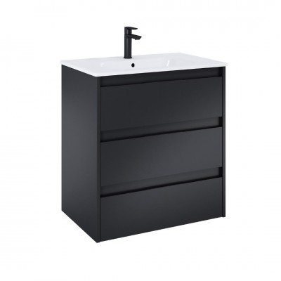 Roca Alpine zestaw łazienkowy 70 cm umywalka z szafką czarny mat A852016532