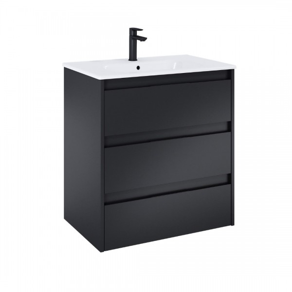 Roca Alpine zestaw łazienkowy 70 cm umywalka z szafką czarny mat A852016532