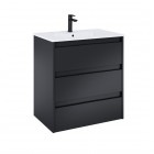 Roca Alpine zestaw łazienkowy 70 cm umywalka z szafką czarny mat A852016532
