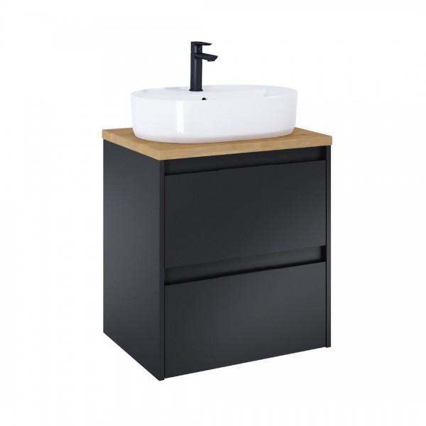 Roca Alpine szafka podumywalkowa 60 cm z blatem czarny mat A852039532
