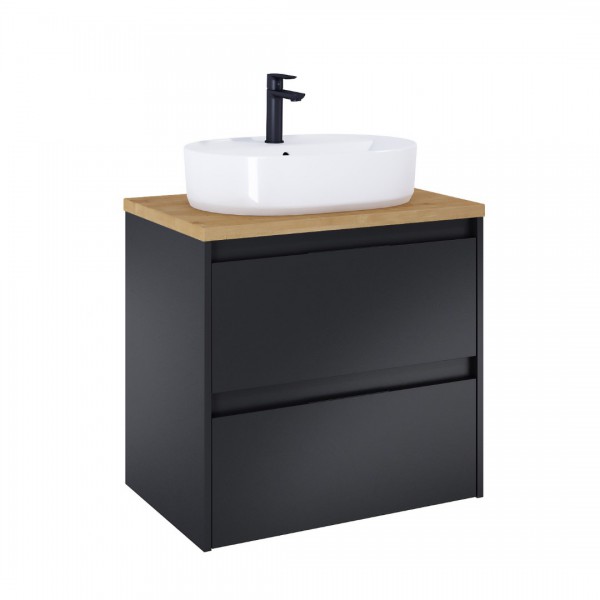Roca Alpine szafka podumywalkowa 70 cm z blatem czarny mat A852040532