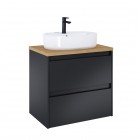 Roca Alpine szafka podumywalkowa 70 cm z blatem czarny mat A852040532