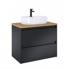 Roca Alpine szafka podumywalkowa 80 cm z blatem czarny mat A852041532