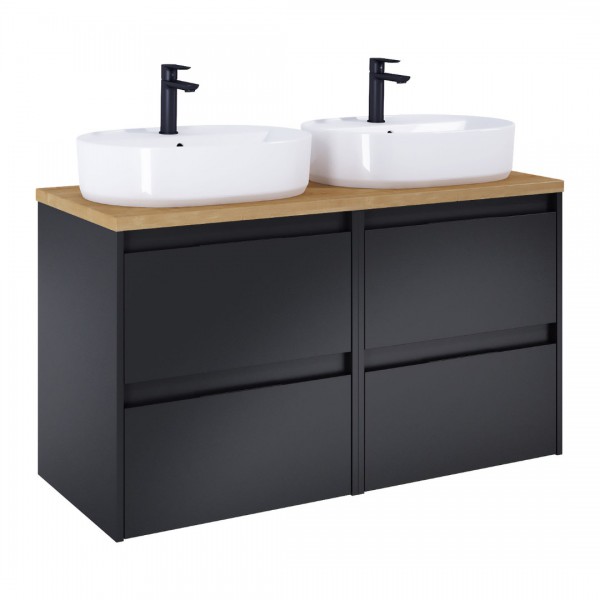 Roca Alpine szafka podumywalkowa 120 cm z blatem czarny mat A852042532