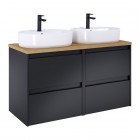 Roca Alpine szafka podumywalkowa 120 cm z blatem czarny mat A852042532