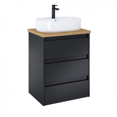Roca Alpine szafka podumywalkowa 60 cm z blatem czarny mat A852043532