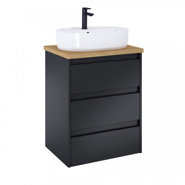 Roca Alpine szafka podumywalkowa 60 cm z blatem czarny mat A852043532