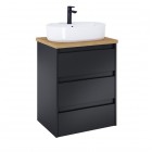 Roca Alpine szafka podumywalkowa 60 cm z blatem czarny mat A852043532