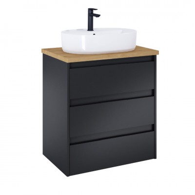 Roca Alpine szafka podumywalkowa 70 cm z blatem czarny mat A852044532