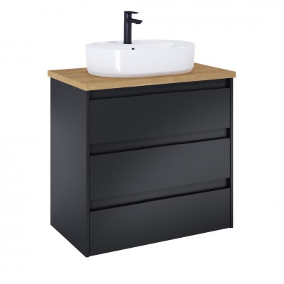 Roca Alpine szafka podumywalkowa 80 cm z blatem czarny mat A852045532