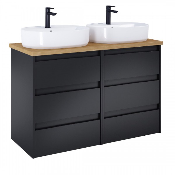 Roca Alpine szafka podumywalkowa 120 cm z blatem czarny mat A852046532