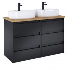 Roca Alpine szafka podumywalkowa 120 cm z blatem czarny mat A852046532