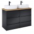 Roca Alpine szafka podumywalkowa 120 cm z blatem czarny mat A852046532