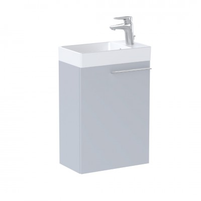 Roca Ella Unik Compacto zestaw łazienkowy 45 cm umywalka z szafką perłowy mat A851917530