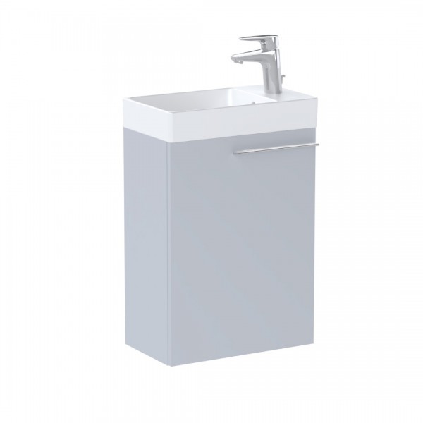 Roca Ella Unik Compacto zestaw łazienkowy 45 cm umywalka z szafką perłowy mat A851917530