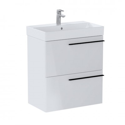 Roca Ella Unik Compacto zestaw łazienkowy 60 cm umywalka z szafką biały połysk A851916806