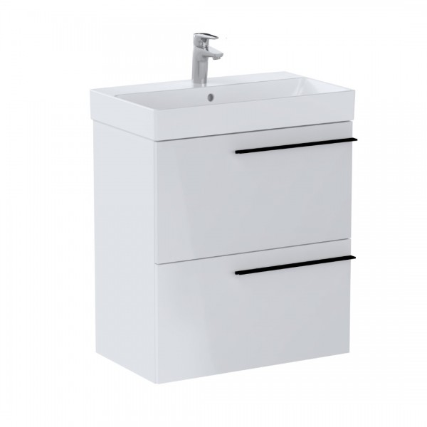 Roca Ella Unik Compacto zestaw łazienkowy 60 cm umywalka z szafką biały połysk A851916806