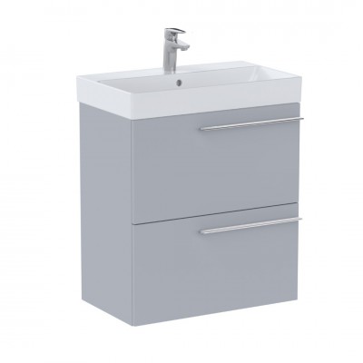 Roca Ella Unik Compacto zestaw łazienkowy 60 cm umywalka z szafką perłowy mat A851916530