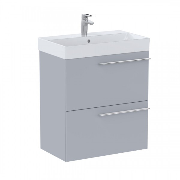Roca Ella Unik Compacto zestaw łazienkowy 60 cm umywalka z szafką perłowy mat A851916530
