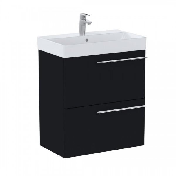 Roca Ella Unik Compacto zestaw łazienkowy 60 cm umywalka z szafką czarny mat A851916532