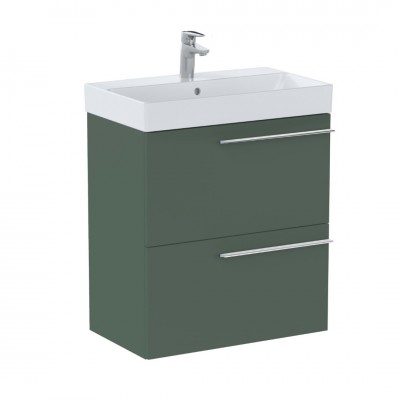 Roca Ella Unik Compacto zestaw łazienkowy 60 cm umywalka z szafką zielony mat A851916534