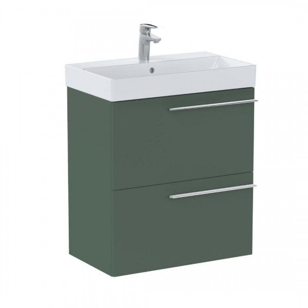 Roca Ella Unik Compacto zestaw łazienkowy 60 cm umywalka z szafką zielony mat A851916534