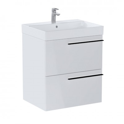 Roca Ella Unik zestaw łazienkowy 60 cm umywalka z szafką biały połysk A851910806