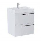 Roca Ella Unik zestaw łazienkowy 60 cm umywalka z szafką biały połysk A851910806