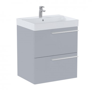 Roca Ella Unik zestaw łazienkowy 60 cm umywalka z szafką perłowy mat A851910530