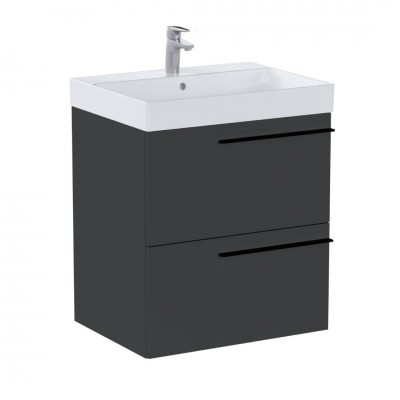 Roca Ella Unik zestaw łazienkowy 60 cm umywalka z szafką onyks mat A851910531