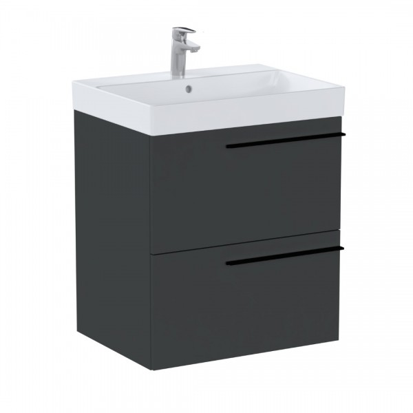 Roca Ella Unik zestaw łazienkowy 60 cm umywalka z szafką onyks mat A851910531