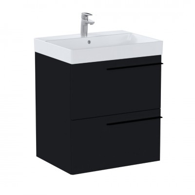 Roca Ella Unik zestaw łazienkowy 60 cm umywalka z szafką czarny mat A851910532