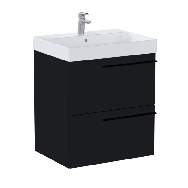Roca Ella Unik zestaw łazienkowy 60 cm umywalka z szafką czarny mat A851910532