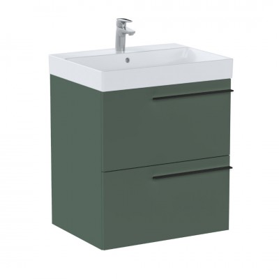 Roca Ella Unik zestaw łazienkowy 60 cm umywalka z szafką zielony mat A851910534
