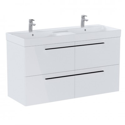 Roca Ella Unik zestaw łazienkowy 120 cm umywalka z szafką biały połysk A851915806