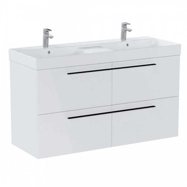 Roca Ella Unik zestaw łazienkowy 120 cm umywalka z szafką biały połysk A851915806
