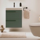 Roca Ella Unik zestaw łazienkowy 60 cm umywalka z szafką zielony mat A851910534