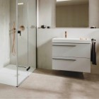 Roca Ella Unik zestaw łazienkowy 80 cm umywalka lewa z szafką perłowy mat A851912530