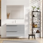 Roca Ella Unik zestaw łazienkowy 80 cm umywalka lewa z szafką perłowy mat A851912530