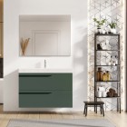 Roca Ella Unik zestaw łazienkowy 80 cm umywalka lewa z szafką zielony mat A851912534