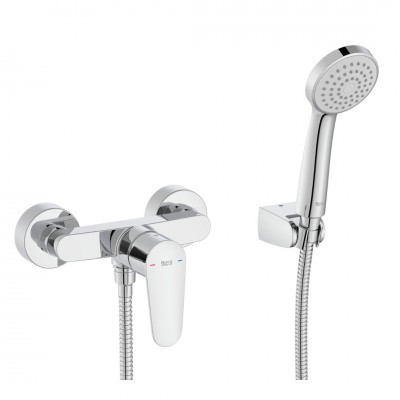Roca Victoria Plus bateria prysznicowa z zestawem natryskowym ścienna chrom A5A204FC00