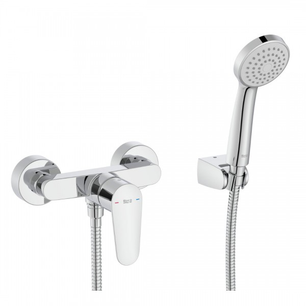 Roca Victoria Plus bateria prysznicowa z zestawem natryskowym ścienna chrom A5A204FC00