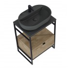 Elita Meble Babette umywalka nablatowa 61,2x41,2 cm antracyt mat 145104