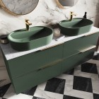 Elita Meble Babette umywalka nablatowa 61,2x41,2 cm zielony mat 146043