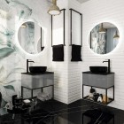 Elita Meble Lorca umywalka nablatowa okrągła 41,5 cm czarny mat 145084