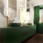 Elita Meble Lorca umywalka nablatowa okrągła 41,5 cm zielony mat 146055